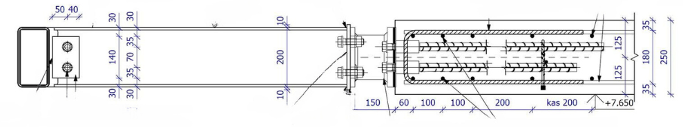 Example of a balcony connector designed to work in a congested slab